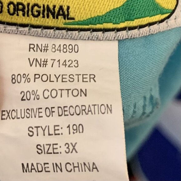 Vintage Mens Shirt Size 3X Light Blue Zip Front White Stitching Genuine Haband - Picture 6 of 6